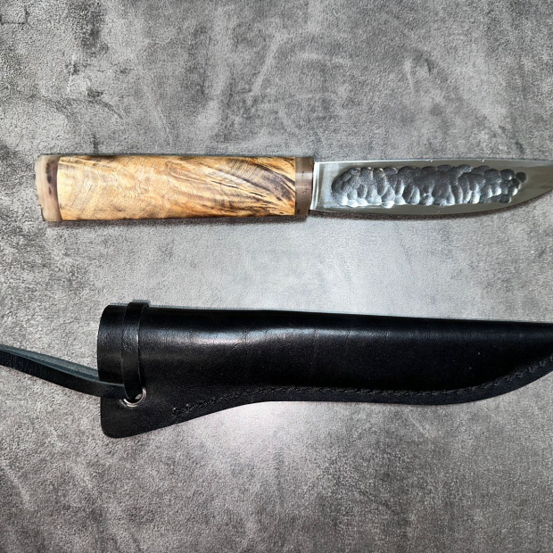 Якутский нож, большой 150 мм, с рогом горного барана / Yakut rare big knife 150 мм, mountain ram's insert